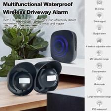 Wireless Driveway Alarm Doorbell Motion Sensor 656ft Outdoor Home Security M4F7
