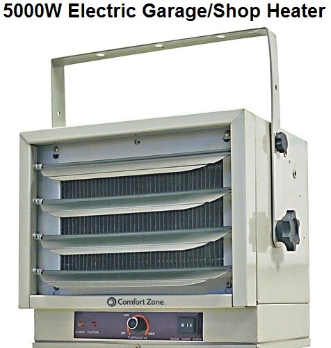Comfort Zone Heater Garage Shop Utility Industrial Use 5000W 17000BTU  208/240V - Juicy Lucy's Steakhouse