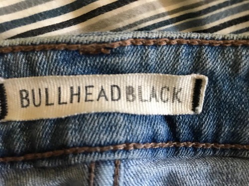 Women's Juniors Size 1 Light Wash Jean Shorts Bullhead Black Distressed - 第 5/6 張圖片