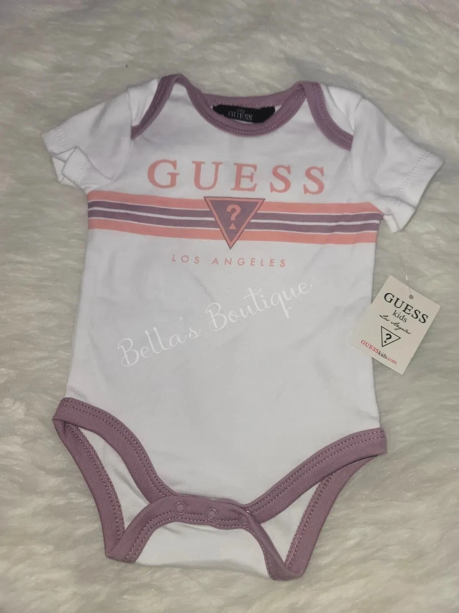 NEW GUESS BABY GIRL'S GUESS LOS ANGELES SHORT SLEEVE BODYSUIT. 6-9M