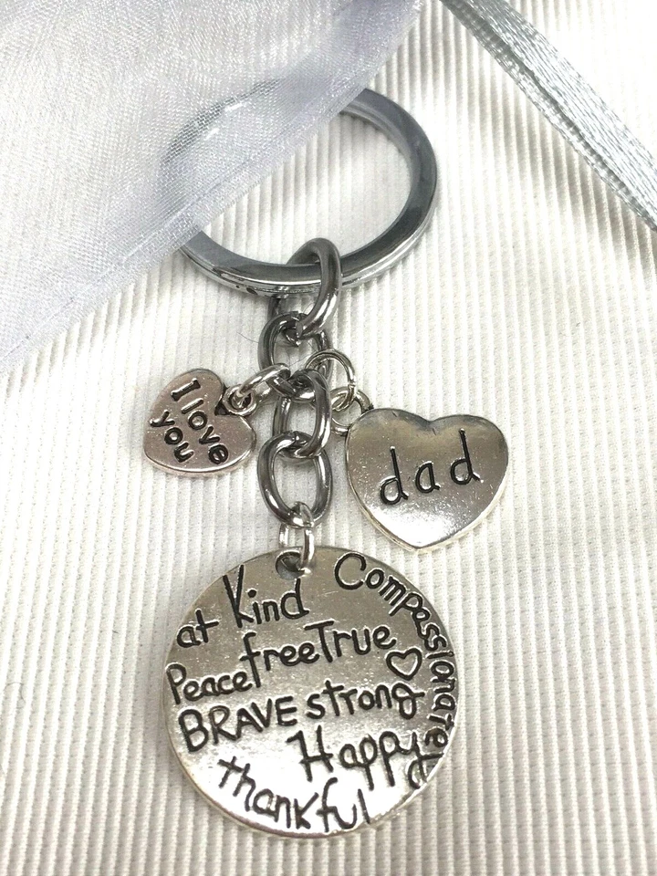 LIZZIELINKS Personalised Dad keyring, gift for FATHER'S DAY,