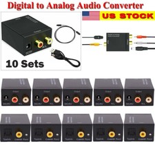 10PCS Digital Optical Coaxial to Analog RCA L/R Audio Converter Adapter