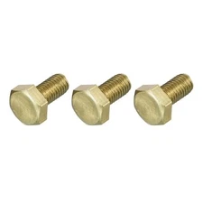 Hex Head Screw Bolt M10-1.5x20mm 3Pcs Brass Fully Threaded Solid Brass Hex Bo...