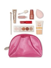 ULTA BEAUTY COLLECTION 9pc Makeup Gift Set Pink Satin Cosmetic Bag 55 Value