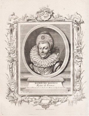 Marie de Medici Maria reine Queen Kupferstich Portrait engraving gravure 1750