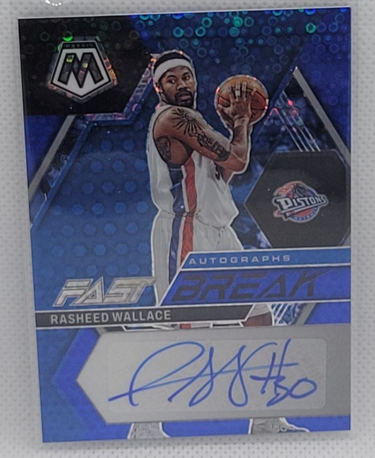 2022-23 Mosaic Rasheed Wallace Auto Prizm #ed 18/25 Pistons