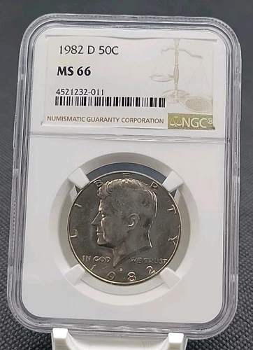1982 D Denver Kennedy 50c Half Dollar NGC MS66
