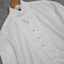 NEW J Ferrar Slim Fit Tuxedo Shirt White French Cuffs Size XL 17-17 1/2 32-33