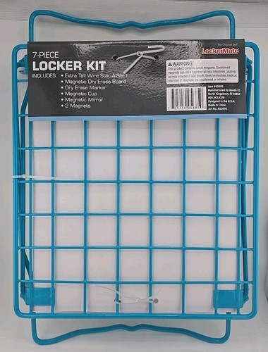 Lockermate Draht Schule Schließfach Kit mit Magneten Spiegel trocken abwischbare Tafel - blau - 005 - Bild 2 von 4