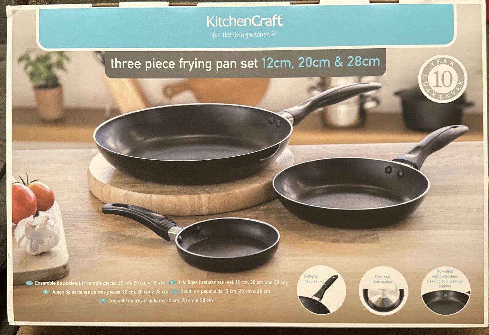 KitchenCraft Non-Stick Frypan Set of 3, 12cm, 20cm & 28cm
