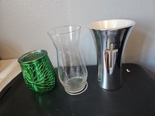 3 Vases One Green One Clear And One Other One