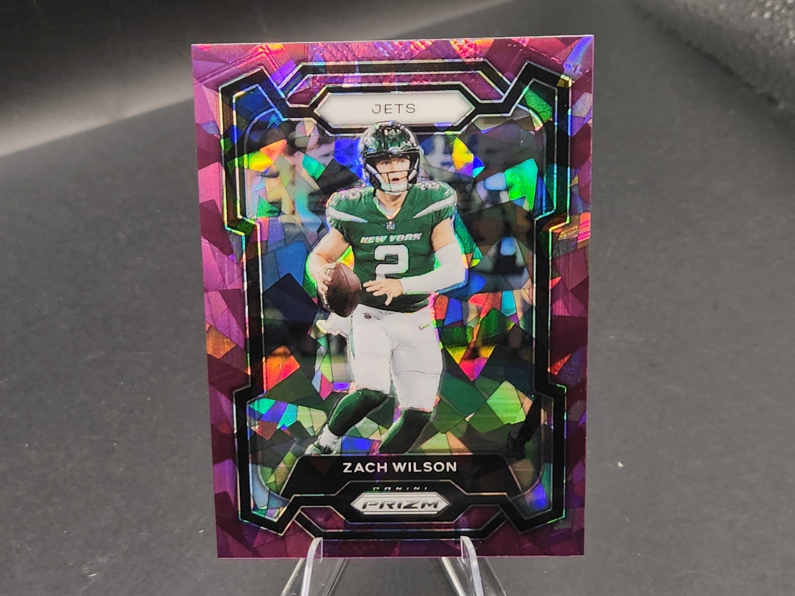 2023 Panini Prizm #235 Zach Wilson 005/225 Purple Ice New York Jets