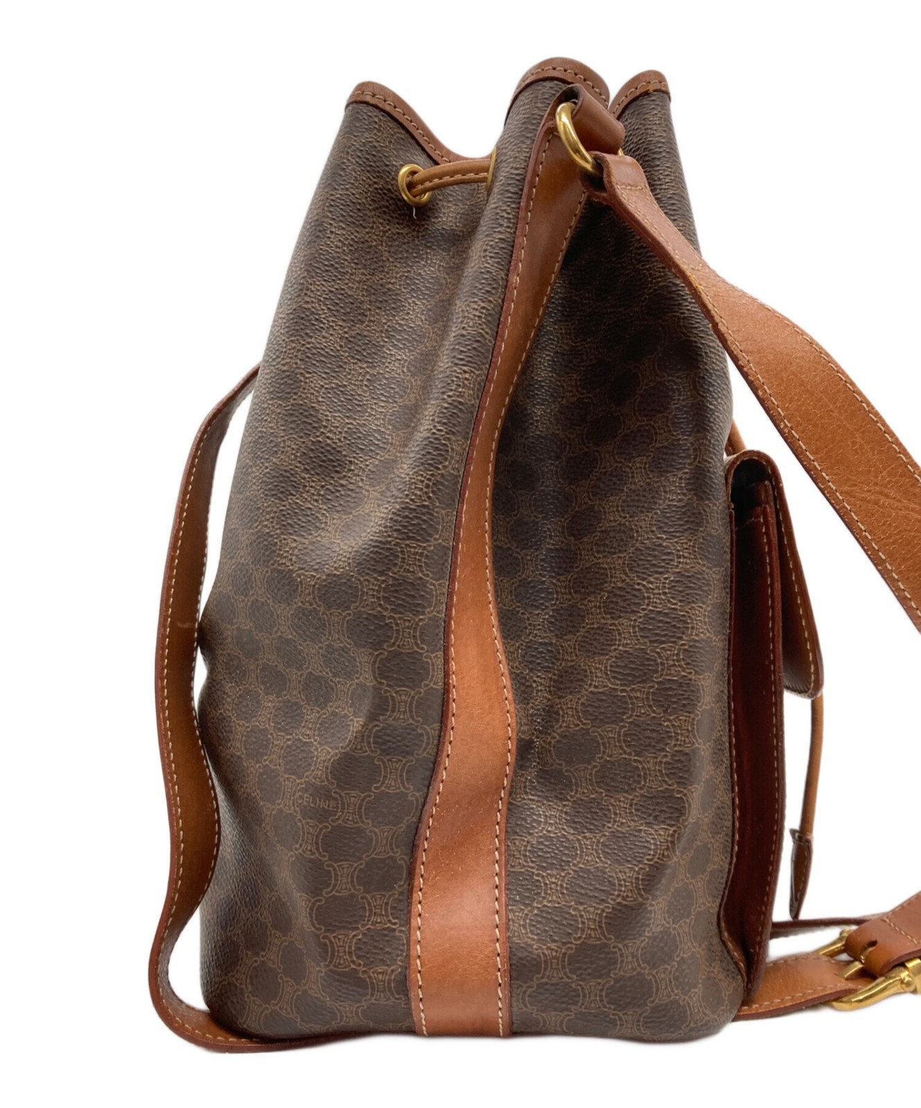 CELINE Macadam Pattern Drawstring Shoulder bag Br… - image 4