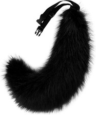 Fluffy Faux Fur Wolf Fox Tail Halloween Party Cosplay Costume Black