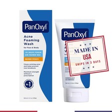 PanOxyl 10 Benzoyl Peroxide Acne Foaming Wash, Maximum Strength, Daily Acne-Fig