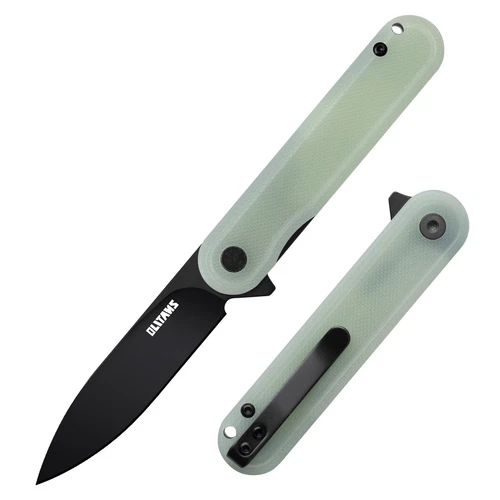 G040 Pocket Knife, 2.75'' D2 Steel Blade G10 handle, Small EDC Knife with Poc...