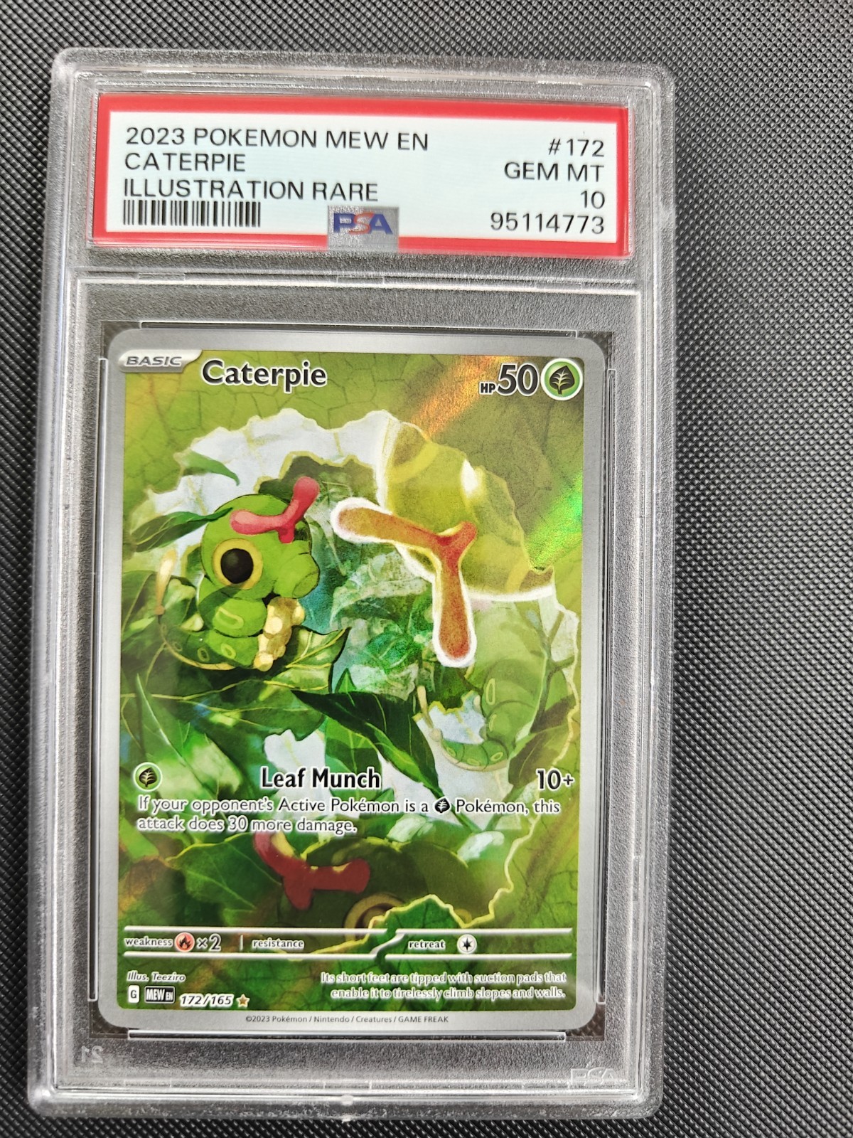 PSA 10 English Pokemon SV: 151 Caterpie #172/165 Illustration Rare 