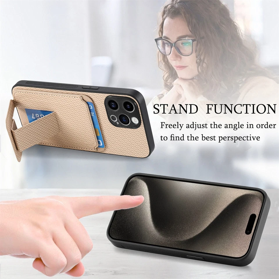 Stand Card Fiber Phone Case For Huawei Nova 14 13 Honor 400 300 200 50 60 100 90 - Image 4 of 4