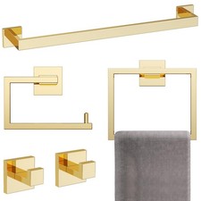 5-Piece Bathroom Hardware Set 23.6 inch Towel Bar Set Modern Towel Rack Set S...