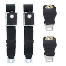 1968-70 Ford Mercury Deluxe Retractable Black Seat Belts Front Mustang Cougar 1968-70 Ford Mercury Deluxe Retractable Black Seat Belts Front Mustang Cougar