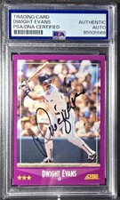 Dwight Evans 1988 Score Autographed #65 Boston Red Sox Auto Baseball Card PSA