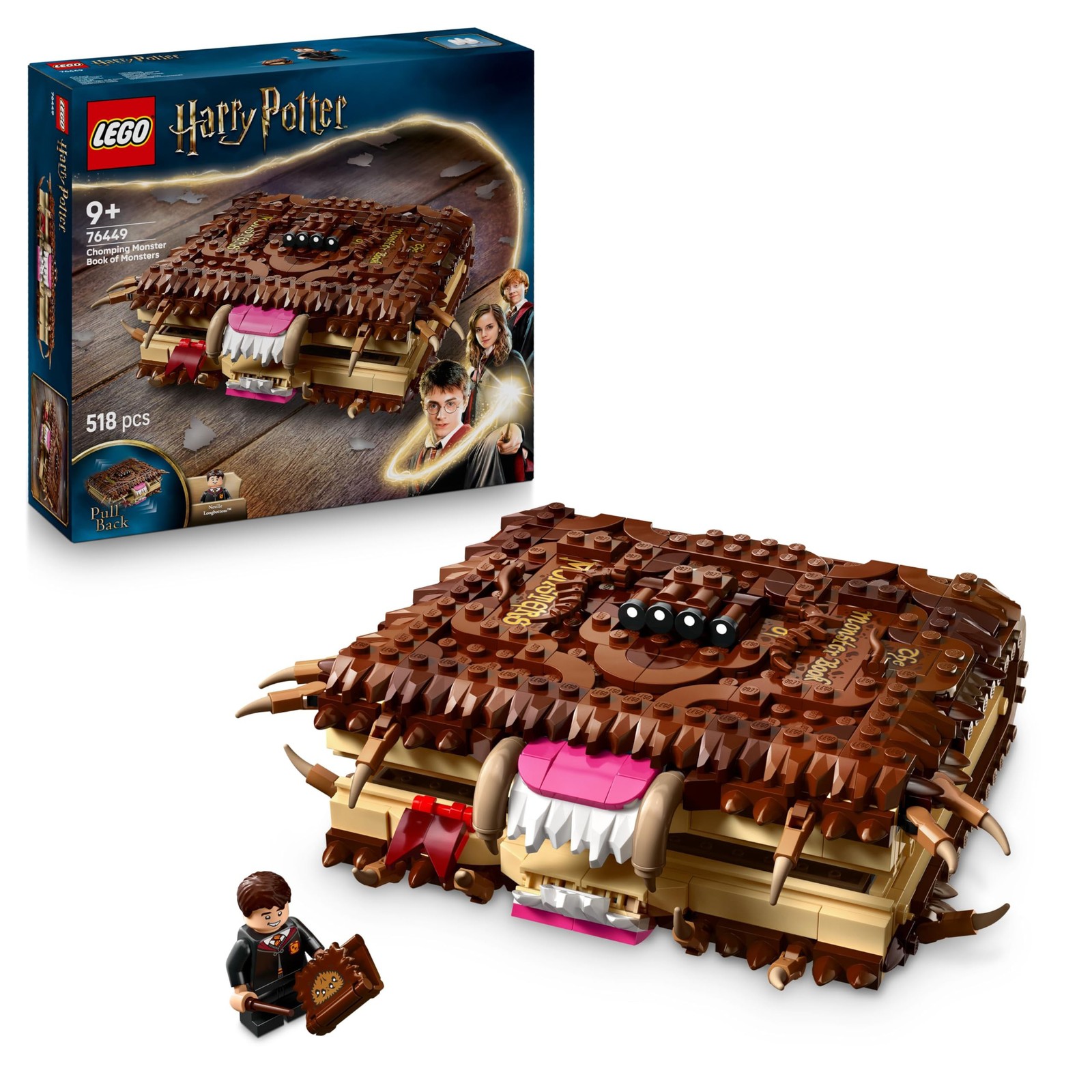 LEGO 76449 Harry Potter Chomping Monster Book Of Monsters incl. Neville Longb...