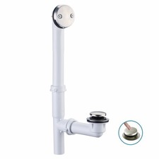 Welsan 1-1/2" Tubular Bathtub Drain Kit w/ Brushed Tip-Toe Stopper