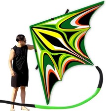 Large Green Delta Kite for Adults - Easy to Fly, Perfect for Beach Fun 