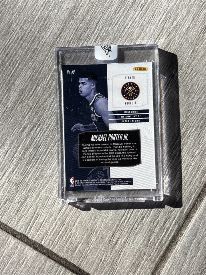 2018-19 Panini Absolute Memorabilia Rookies Michael Porter Jr #69 Rookie RC - Image 2 of 3
