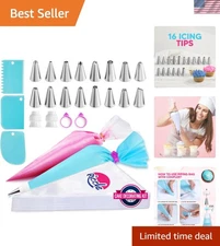 124-Pc Baking Set with 100 Disposable Piping Bags & 16 Stainless Tips