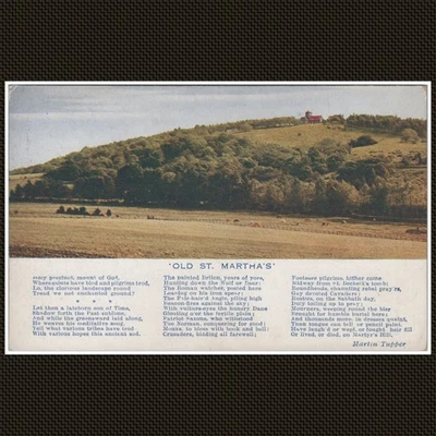 Old St. Martha's Surrey Landscape Poem Card Published By Photochrom Co Ltd - Image 1 of 2
