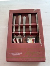 Servizio 20 pezzi vintage Rogers Stanley Roberts per 4 stoviglie impero inox nuovo