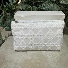 Dior Beauty White Cosmetic Bag Pouch Travel Makeup Bag New Limited Edition W/Box