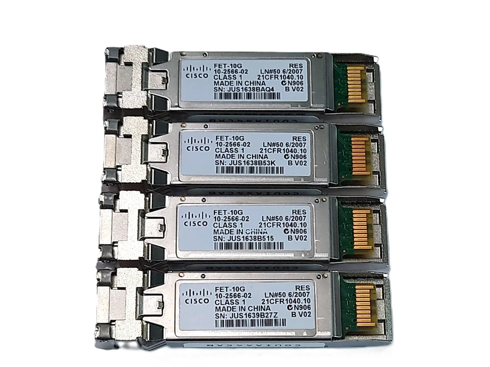 4 x Cisco FET-10G SFP+ 10-2566-02 SFP 10GbE Transceiver GBIC Module