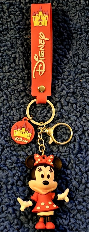 Disney Minnie Mouse Red Keychain with Castle Logo, NWOT