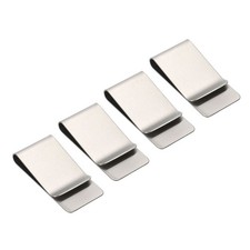 Clip Holder Pen, 4pcs Stainless Steel Pencil Slot Case, Silver