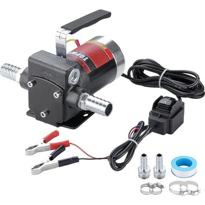 12V DC Portable Fuel Pump - 3.7 GPM Self-Priming Diesel & Gasoline Transfer