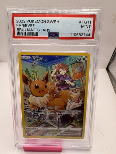 Eevee TG11/TG30 Swsh09: Brilliant Stars Trainer Gallery Holo PSA 9 Wow Beautiful