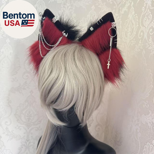 Katze Fuchs Wolf Ohren und Schwanz Set - Cosplay Clips Stirnband und Schwanz für Halloween,  - Bild 3 von 12