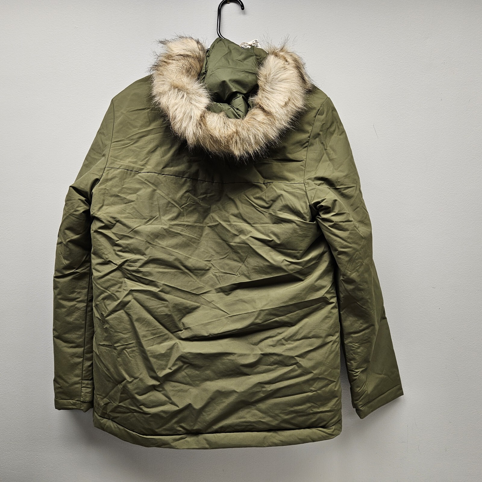 Men's Adidas Utilitas Olive Green Hooded Parka Jacket - Small image 3
