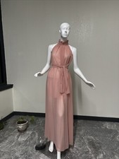Vintage Long Chiffon Peach Evening Formal Party Ball Gown Prom Bridesmaid M