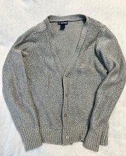 Old Navy Girls' Long Sleeve Light Grey Button-down Cardigan Sweater M 8