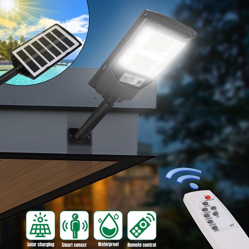 500W Commercial Solar Street Light LED Lamp Outdoor Area Motion Sensor Wall Lamp - Picture 12 of 62