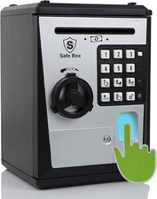 Mini Atm Caja De Ahorros Para Dinero Real, Alcancias De Voz Electronica, Finger