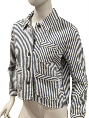 Cute Madewell Striped Cropped Blue 
