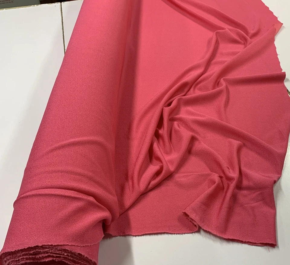 BEAUTIFUL PINK STRETCH POLYESTER CREPE DRESS FABRIC : 140CM WIDE : #OEP2 - Image 4 of 4