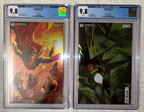 SUPERMAN #1 1:100 Campbell & Fiumara Foil BOTH ~ CGC GRADED 9.8 NM/M WP
