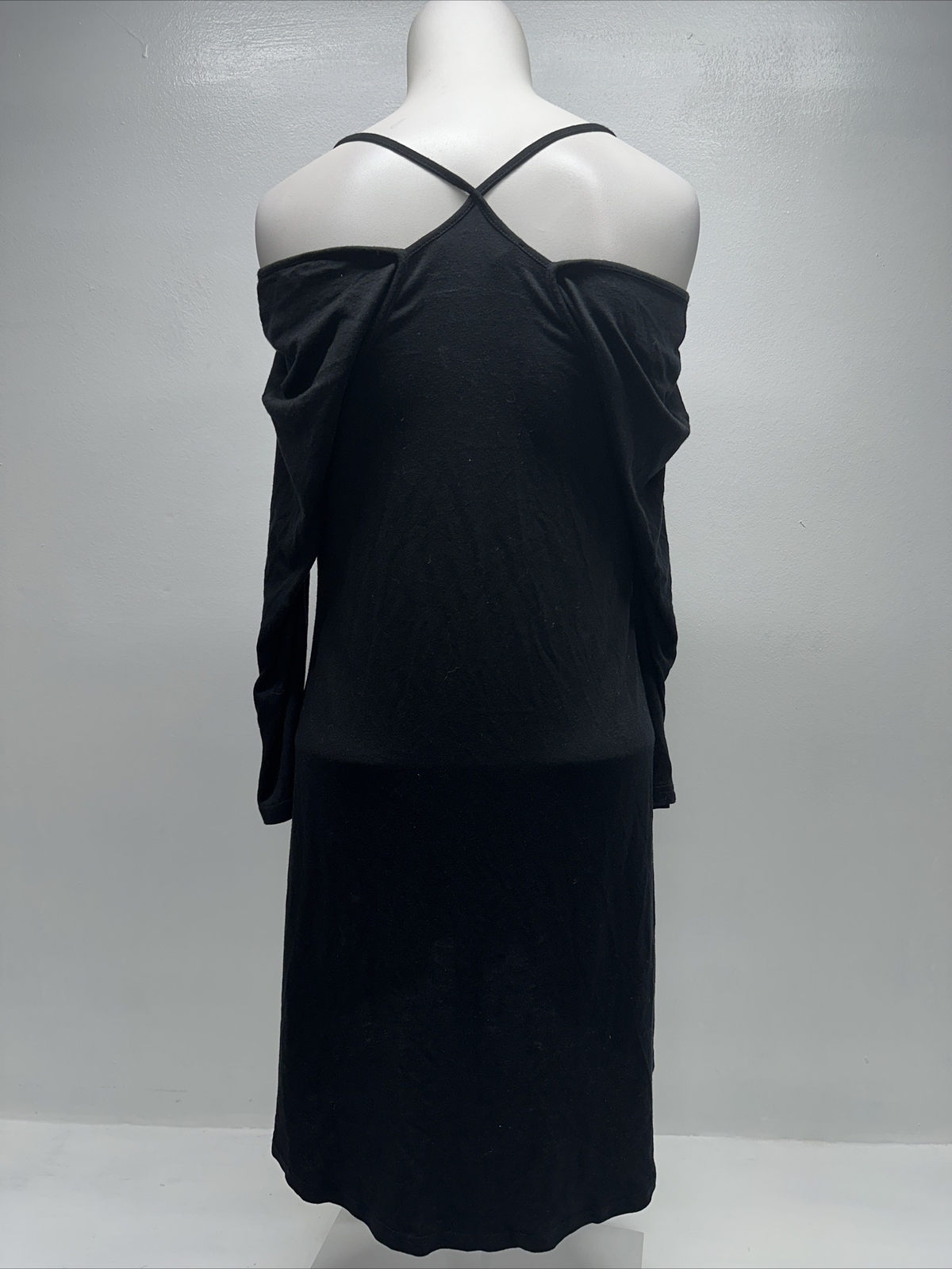 Anne Fontaine Ethan Mini Dress Long Sleeve High Low Hem Black Size