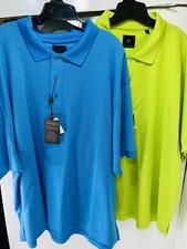 Lot of 2 NEW F/X Fusion Mens Short Sleeve Polo Shirt Sz 2X Solid Lime Marlin NWT