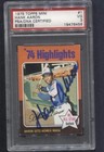 1975 Topps Mini #1 Hank Aaron Signed Card (Braves) (PSA/DNA)